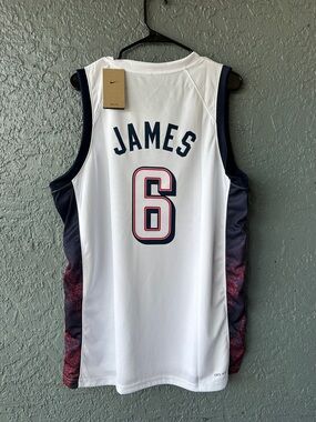 USA Basketball LeBron James #6 White Olympic Jersey Men